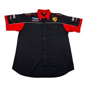 Porsche Racing Shirt Mens XL Black Team Toyo Accelerate Motorsport Pit Crew